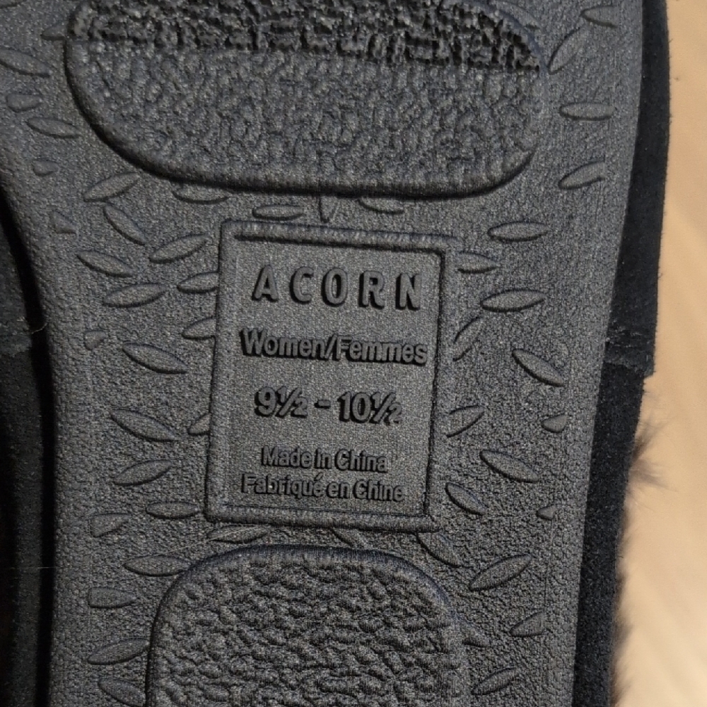 NEW! Acorn, Charcoal Faux Fur, Slippers, Unisex - Picture 3 of 8